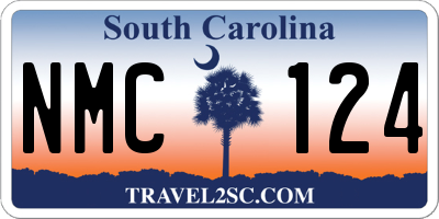SC license plate NMC124