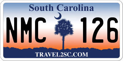 SC license plate NMC126