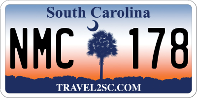 SC license plate NMC178