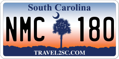 SC license plate NMC180
