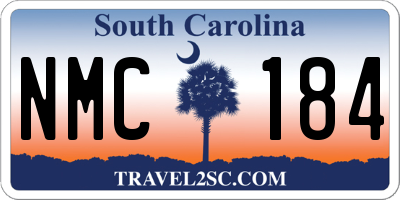SC license plate NMC184
