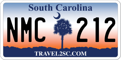 SC license plate NMC212
