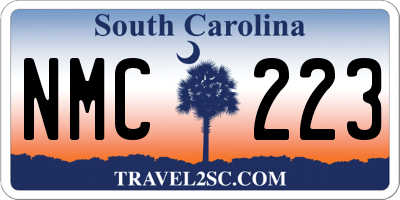 SC license plate NMC223