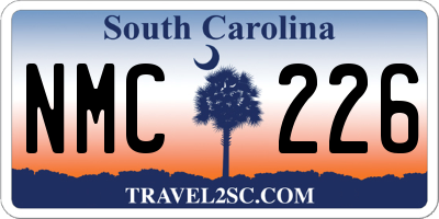 SC license plate NMC226
