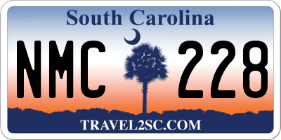 SC license plate NMC228