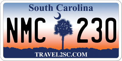 SC license plate NMC230