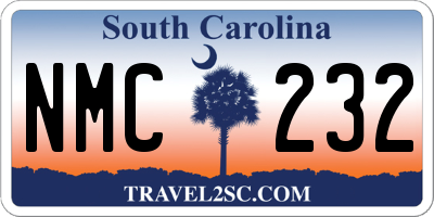 SC license plate NMC232