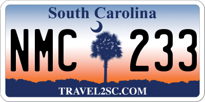 SC license plate NMC233