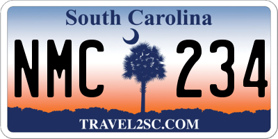 SC license plate NMC234