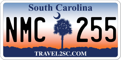 SC license plate NMC255