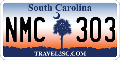 SC license plate NMC303