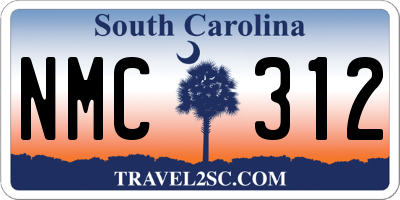 SC license plate NMC312