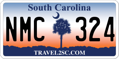 SC license plate NMC324
