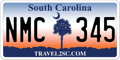 SC license plate NMC345