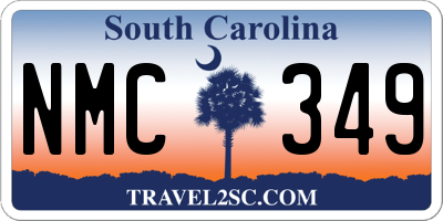 SC license plate NMC349