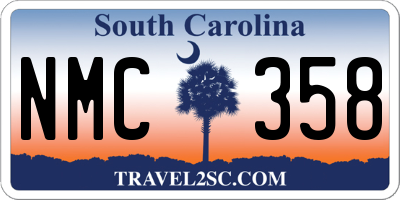 SC license plate NMC358