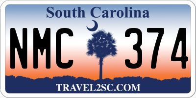 SC license plate NMC374