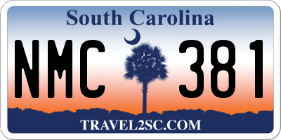 SC license plate NMC381