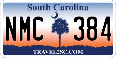 SC license plate NMC384