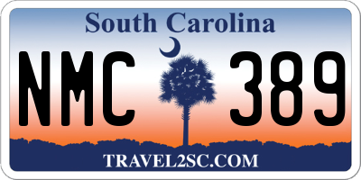 SC license plate NMC389