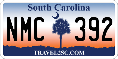 SC license plate NMC392
