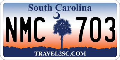 SC license plate NMC703