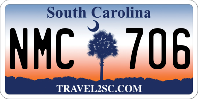 SC license plate NMC706