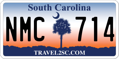 SC license plate NMC714