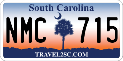 SC license plate NMC715
