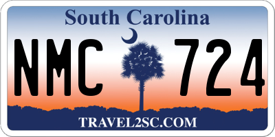 SC license plate NMC724