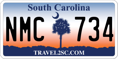 SC license plate NMC734