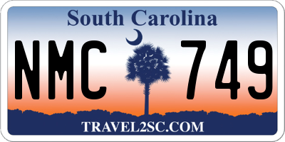 SC license plate NMC749