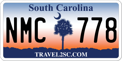 SC license plate NMC778