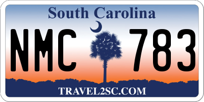 SC license plate NMC783
