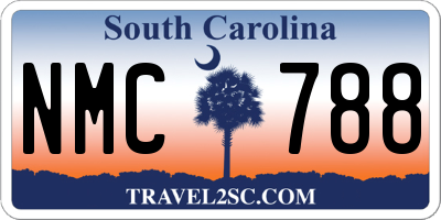 SC license plate NMC788