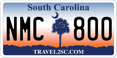 SC license plate NMC800