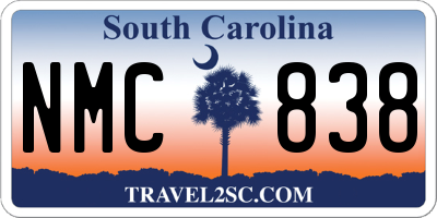 SC license plate NMC838