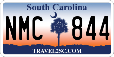 SC license plate NMC844