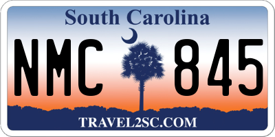 SC license plate NMC845