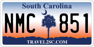 SC license plate NMC851
