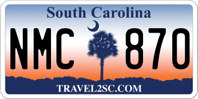SC license plate NMC870