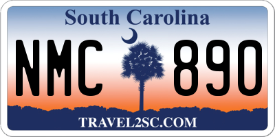SC license plate NMC890