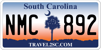 SC license plate NMC892