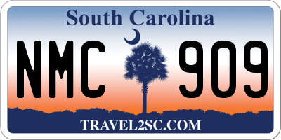 SC license plate NMC909