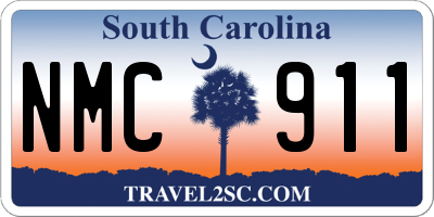 SC license plate NMC911