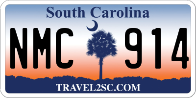 SC license plate NMC914
