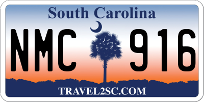 SC license plate NMC916