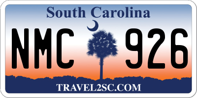 SC license plate NMC926