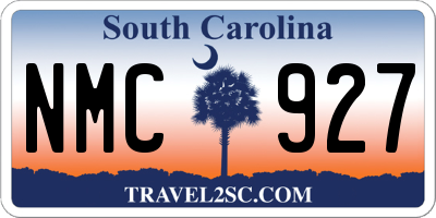 SC license plate NMC927