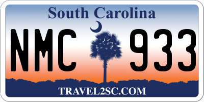 SC license plate NMC933